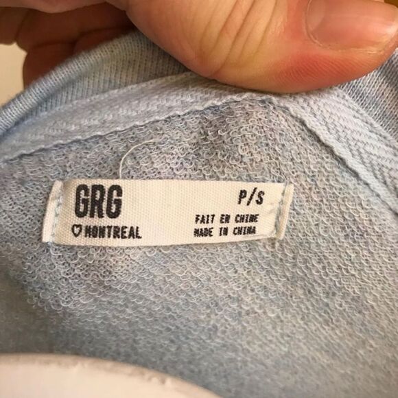 🔮GRG MONTREAL | Powder Blue Sweatshirt Front Lace Overlay Size S EUC - Picture 3 of 3